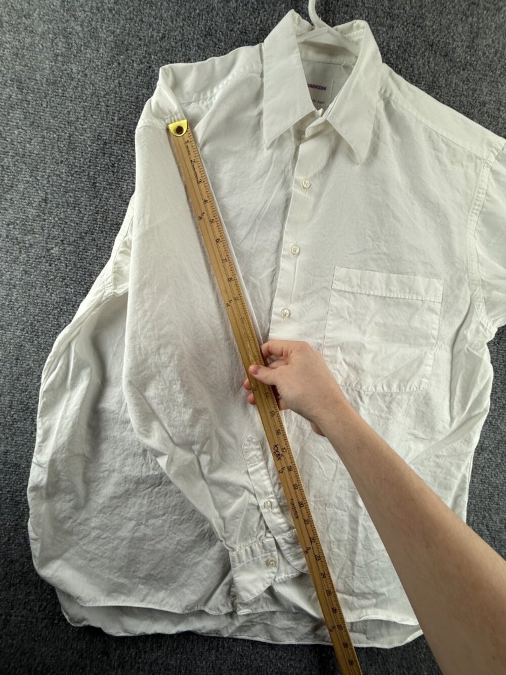 Lorenzini Italy 15.5 (39) White Button Up Shirt Long Sleeve Pocket Cotton Men - Picture 8 of 16